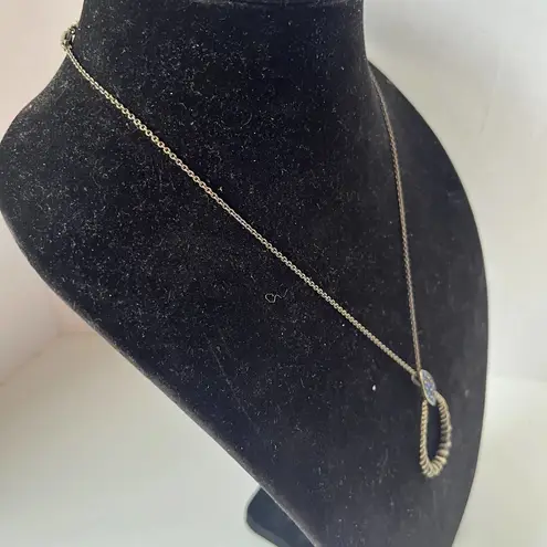 None Medieval Fantasy Egyptian Teardrop Rope Pendant Necklace Blue Stones Extender