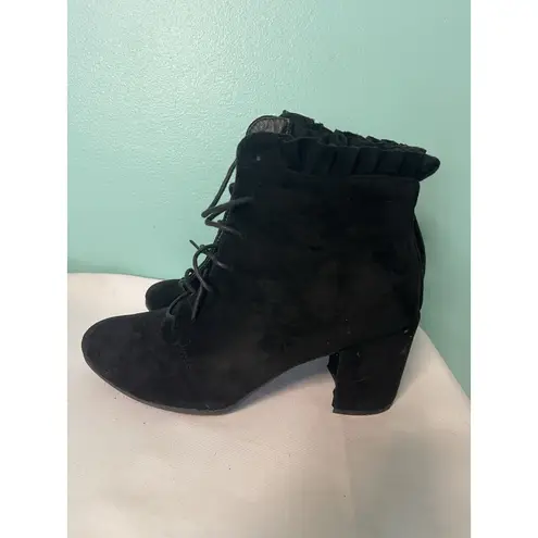 Women's Size 10 Black Suede Chunky Platform Punk Festival Combat Boots