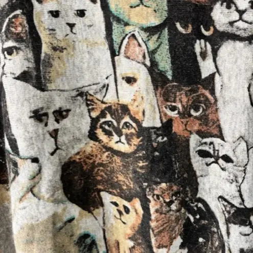 Coeur De Vague Sweater Women Cat Wool Blend Dolman Sleeve Baggy One Size Artsy Gray