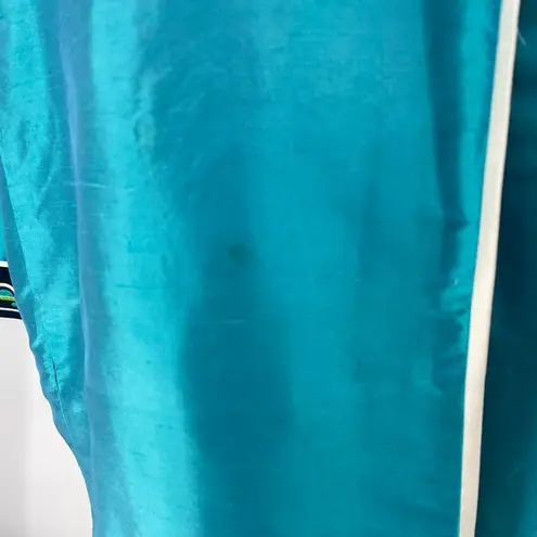 Bob Mackie Vintage Wearable Art Silk Jacket Embroidered Teal Blue Womens 3X