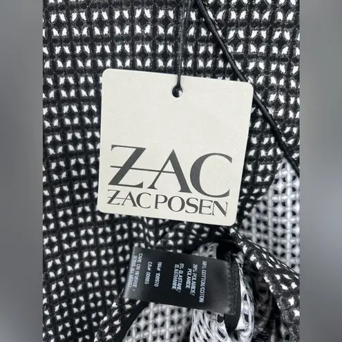 Zac Posen š NWT VOGUE Peplum Midi Dress Printed Stretch Zip Black Gray White 14