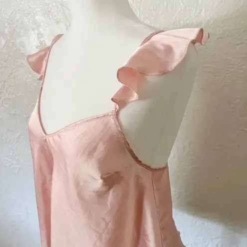 Victoria's Secret  Pink Ruffle Strap Satin Sleep Cami 