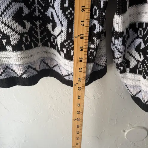 Vintage 80s Point South Fair Isle Acrylic Sweater Pullover Small Snow Ski Black