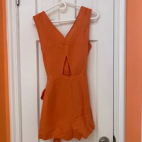 ZARA  Orange Crossover Wrap Romper - Image 9