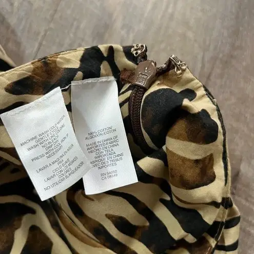 Vintage Y2k Zebra Animal Print Tiered Maxi Skirt Womens Size 8/Medium Tan