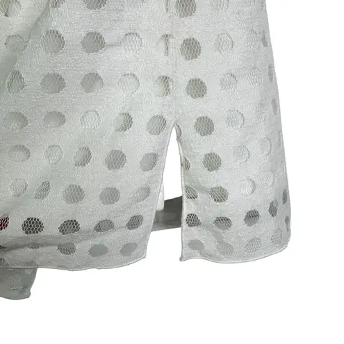 Akris Punto Sheer Mesh Polka Dot Top in White US 10 Quiet Luxury Short Sleeve - Image 4