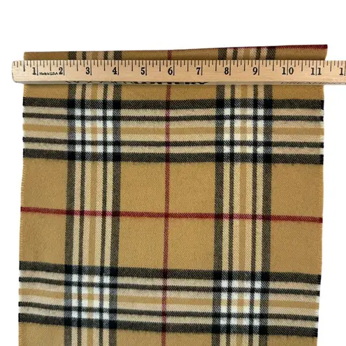 V. Fraas Cashmink Nova Check Tartan Plaid Scarf Winter Soft Classic Tan Beige