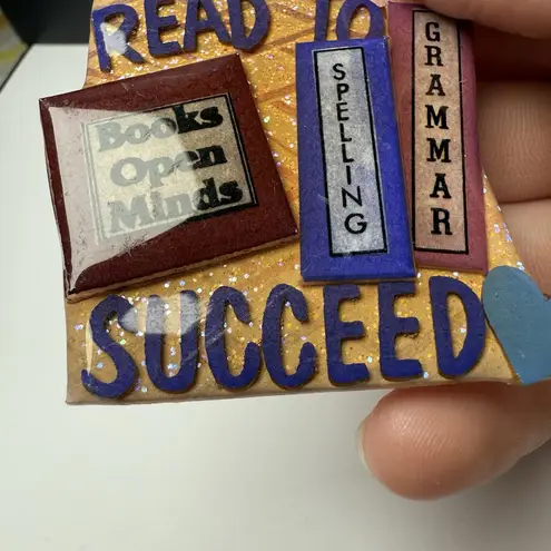 Read To Succeed Book Pins By Lucinda Brooch Pin Handcrafted Hand Made