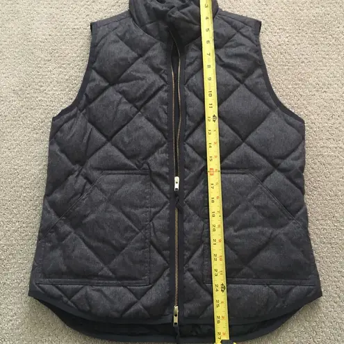 J Crew Factory Textured Quilted Puffer Vest Gray