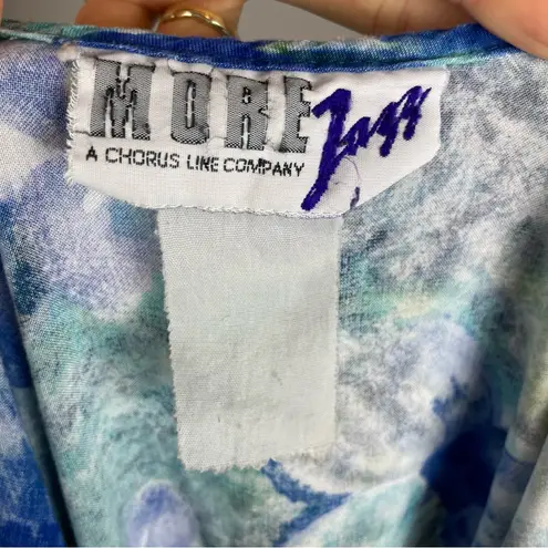 Vintage 90s Babydoll Dress Sleeveless Relaxed Fit Pockets Blue Green Tropical Size L