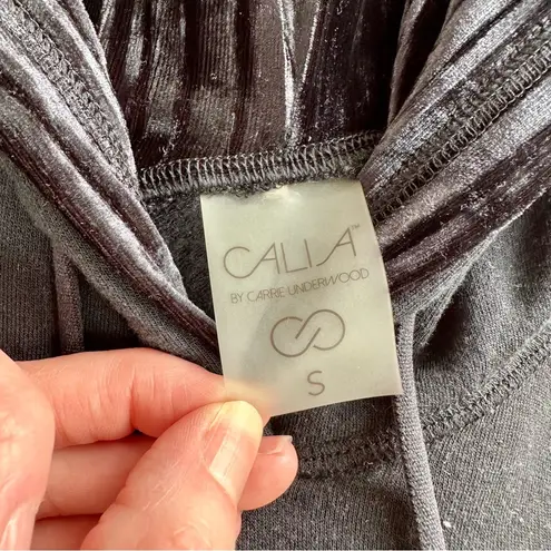 Calia by Carrie Underwood Effortless Black Ribbed Velour Hoodie, S