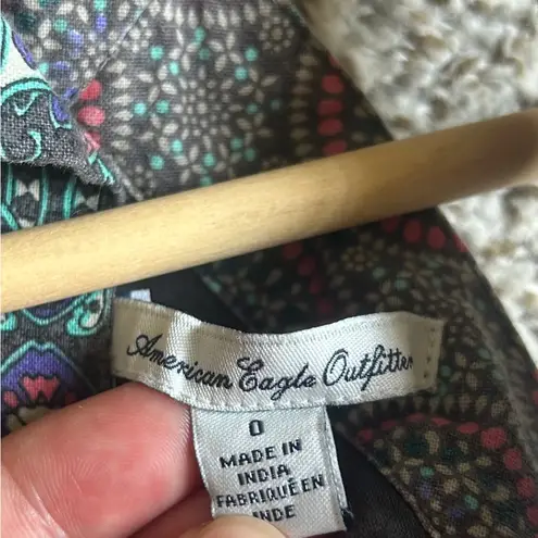 American Eagle  Outfitters Blue Pink Paisley Halter Mini Dress Y2K Summer Western