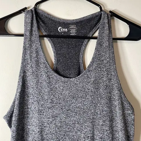 Zyia Active Heather Gray Sleeveless Scoop Neck Racerback Tank Top Size L Size L