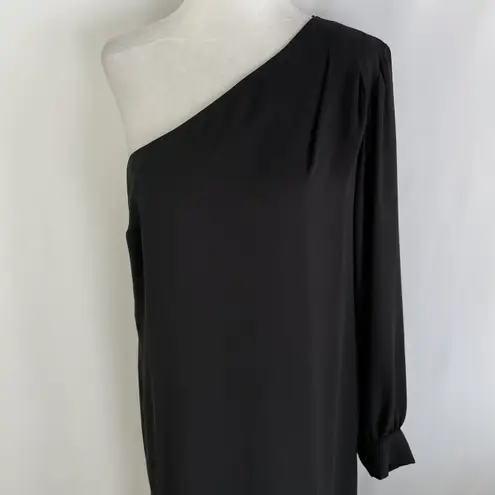 Krisa New One Sleeve Maxi One Shoulder Long Sleeve Side Slit Dress Black Size XS
