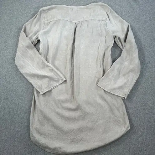 Bella Dahl Lace Up Tunic Top Women's Small Gray Laganlook Long Sleeve Boho