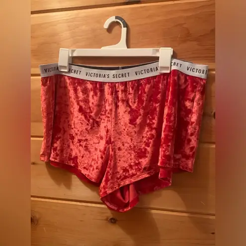 Victoria's Secret Victoria Secret Red Crushed Velvet Velour Sleep Shorts Size XL