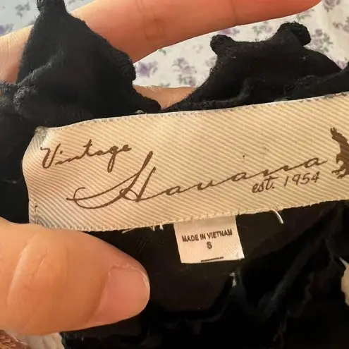 Vintage Havana black ruffle stretch dress