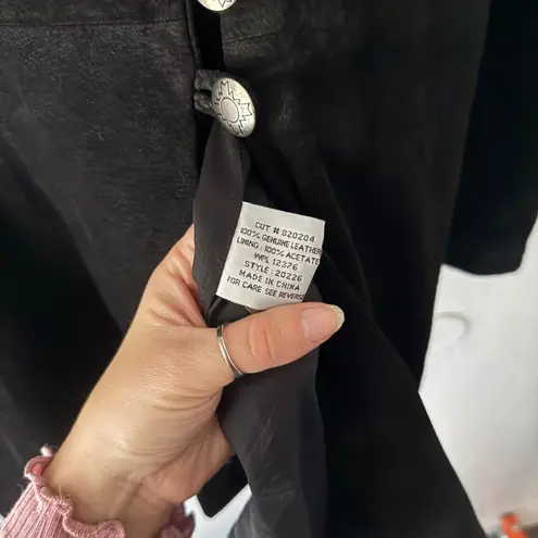 Red River Collection Vintage Pioneer Wear Leather Jacket Western 14 Button Up Black Size 14P