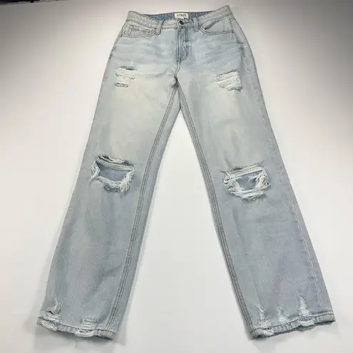 Ceros Skylar High Rise Dad Jeans Laguna Light Wash Distressed Size 26 Blue