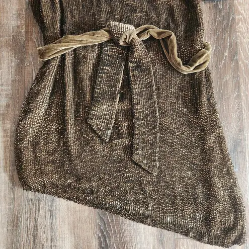 Retrofête Retrofete Ella Sequin Dress in Olive One Shoulder Belt Size Medium NWT