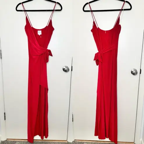 MISA Los Angeles NWT Veronica Wrap Dress in Red