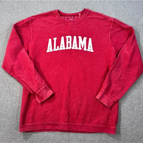 Pressbox Alabama Crimson Tide Apparel Ribbed Sweatshirt Women's Large Crew Neck