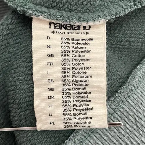 Naketano Hoodie Leaf Green Melange Fleece Cowl Neck Pullover Women’s Size Small