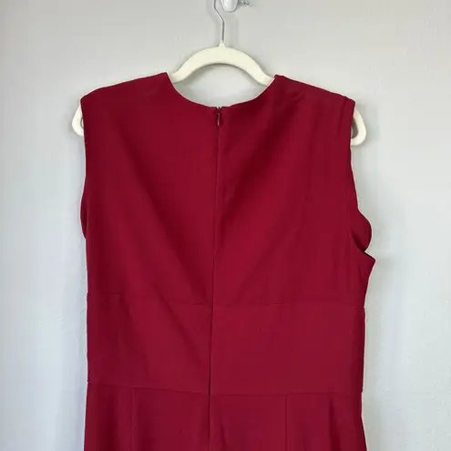 MM.LaFleur Taylor 2.0 Dress Gathered Knot Sleeveless Size 14 Pomegranate Red