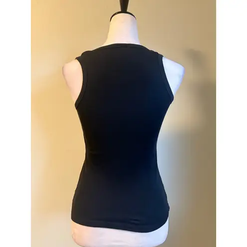 Y2K Black Tank Top Rhinestone Cross Sleeveless fairy boho western Texas bling sm