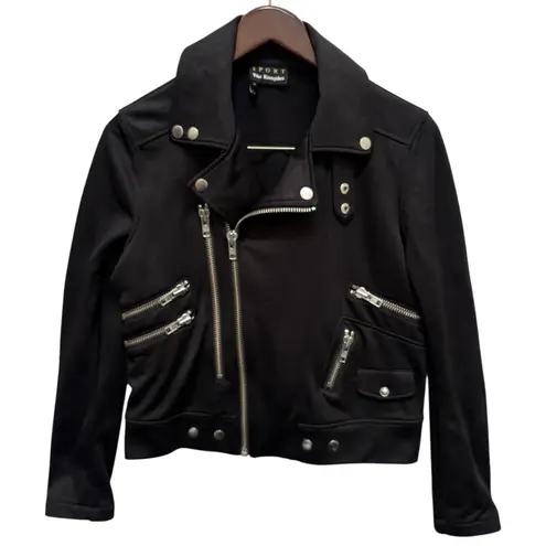 The Kooples Sport Moto Jacket Black Size Medium