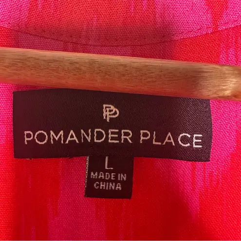 POMANDER PLACE Tuckernuck Hot Pink Ikat Kenzo Dress Size Large