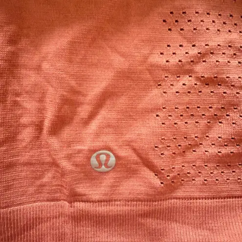 Lululemon Breeze By Muscle II Copper Clay Tank Top Relaxed Fit Hip Length Sz 6 Orange