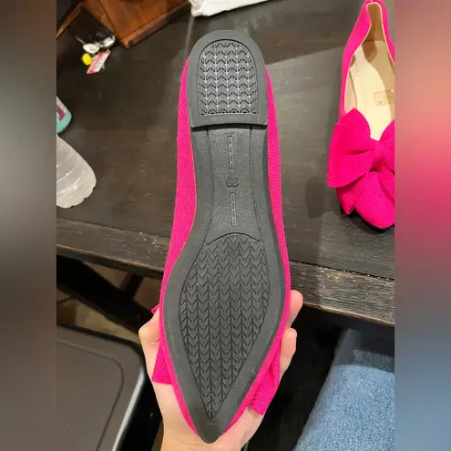 Bright Pink Bow Flats Size undefined