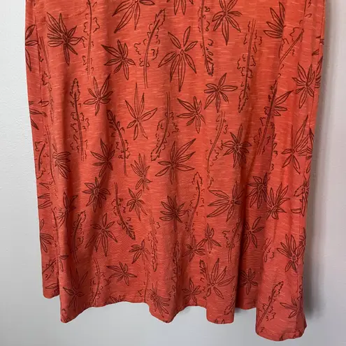 Toad & Co Rosemarie Organic Cotton A-Line Empire Waist Dress Orange Floral