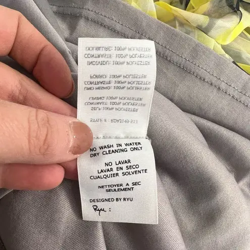 Ryu yellow floral accordion pleated halter maxi dress