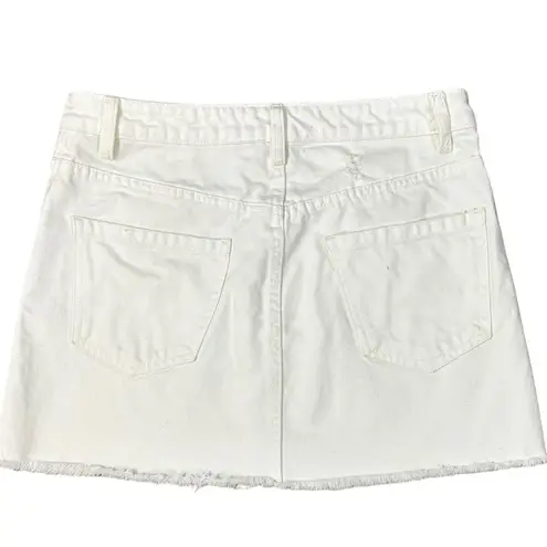 Free People  Zip It Up Mini Skirt in Vintage White Size 28