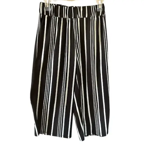 French Laundry Black & White Striped Cropped Culottes – Size Small