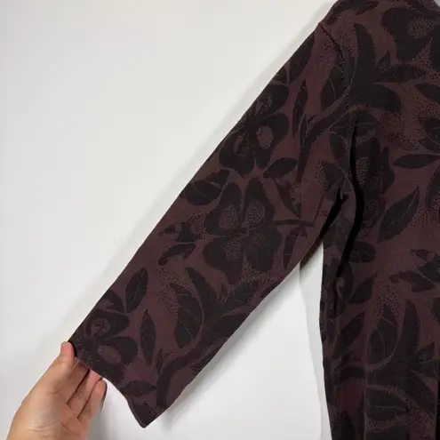 Gudrun Sjoden Floral Sweater Size Medium Brown