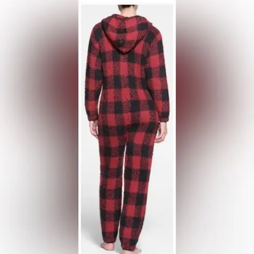 SKIMS Cozy Knit Jumpsuit Brick Buffalo Check