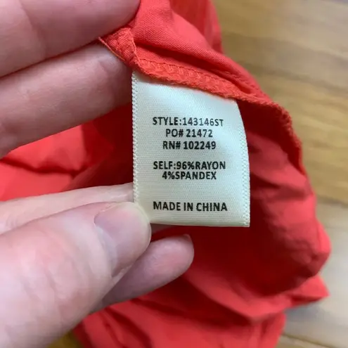 Skies Are Blue Curvy Button Down Top Women 1X Pink Roll Tab Sleeve Pocket Blouse