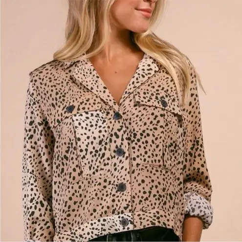 Pistola • Leopard Print Tan and Black Boxy Button Down Shirt