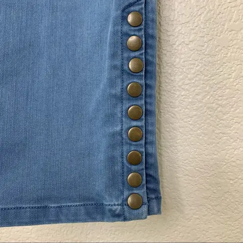 Soft Surroundings Blue Snap Up Ankle Leggings