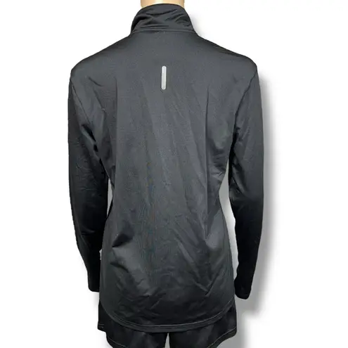 Reebok  Womens Athletic Top Shirt Quarter Zip Pullover Long Sleeve Mid Weight Med