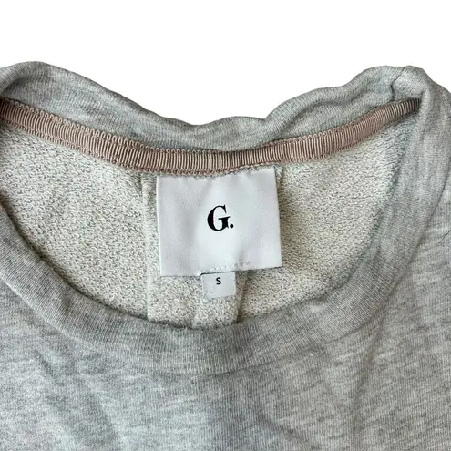 Goop G Label Women's S Puff Elbow Sleeve Sweatshirt Light Gray Demure Girlie