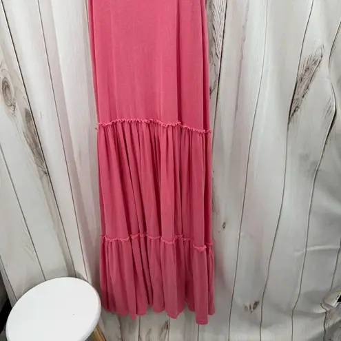 Sundry Women’s 1 Pink Tiered Maxi Dress Long
