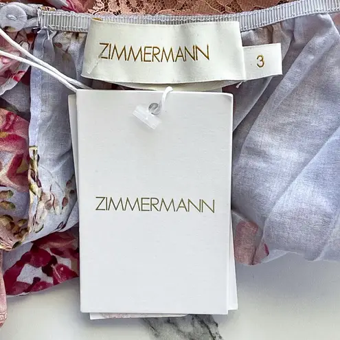 Zimmermann Botanica Teddy Bodysuit Lace Floral Pink Milettia Size 10 NWT