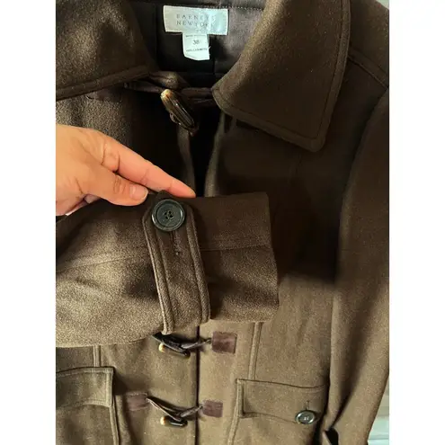 barney's new york BARNEYS Peacoat Cashmere Brown Toggle Buttons Collared Italy Designer 38 Small