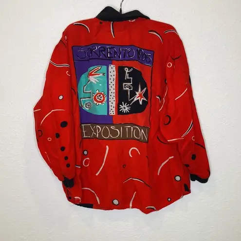 Necessary Objects Ltd. Vintage Abstract Button Down Long Sleeve Top Sz XXL