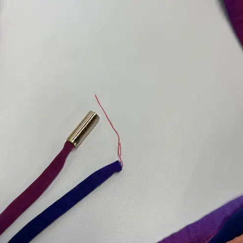 Rebecca Vallance Dress Womens 8 Red Blue Del Prado Midi Cutout Side Psychedelic