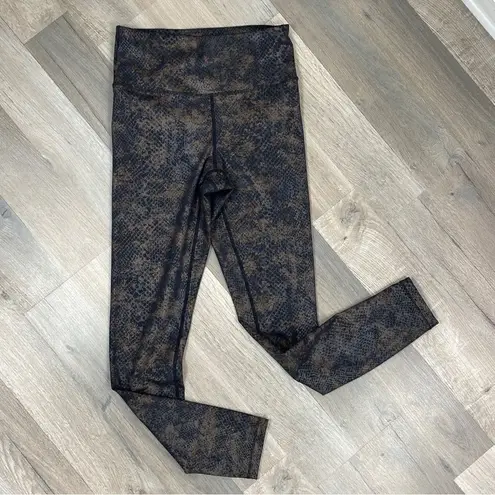 INC International Concepts Snake Print Leggings Black Brown Small